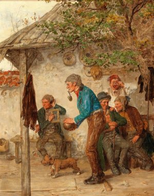 The Game of Bowls by Hugo Kotschenreiter Oil Painting