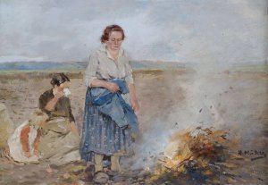 Bei der Kartoffelernte by Hugo Muhlig Oil Painting