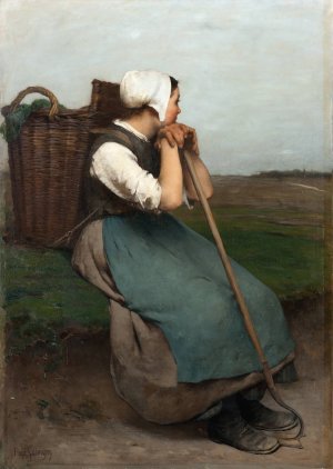 Peasant Girl by Hugo Salmson Oil Painting