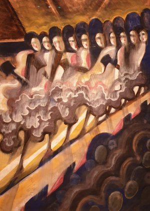 Cancan by Hugo Scheiber Oil Painting