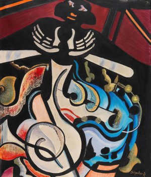 Der Dirigent by Hugo Scheiber Oil Painting