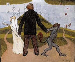 At the Crossroads by Hugo Simberg Oil Painting
