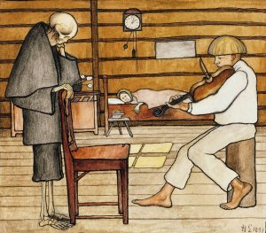 Death Listens by Hugo Simberg Oil Painting