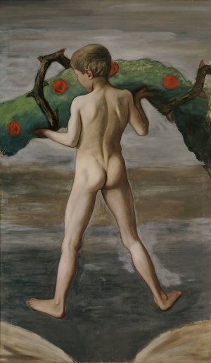 Garland Bearer ; Boy Carrying The Garland Of Life by Hugo Simberg Oil Painting