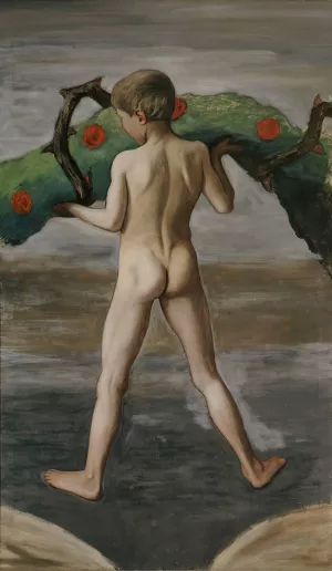 Garland Bearer ; Boy Carrying The Garland Of Life by Hugo Simberg Oil Painting