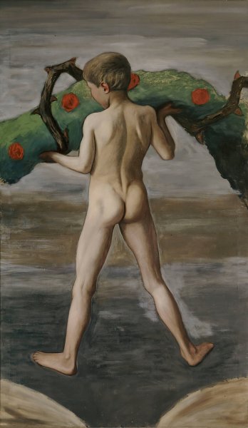 Garland Bearer ; Boy Carrying The Garland Of Life  by Hugo Simberg - Hand-Painted Oil Painting Reproduction