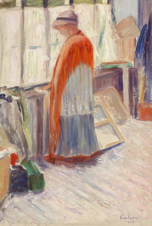 In The Studio by Hugo Simberg Oil Painting