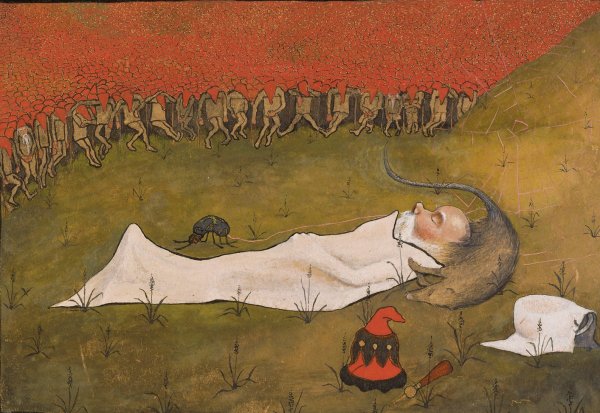 King Hobgoblin Sleeping  by Hugo Simberg - Hand-Painted Oil Painting Reproduction