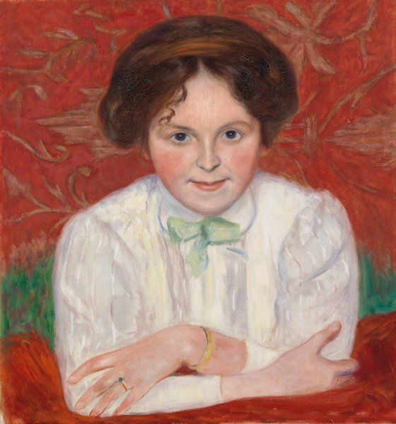 Portrait Of Inge Simberg  by Hugo Simberg - Hand-Painted Oil Painting Reproduction