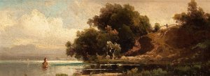 Scenic View of Lake Ammersee by Hugo Ullik Oil Painting