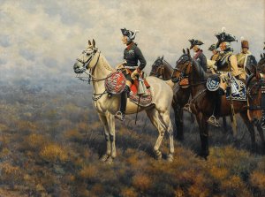 Frederick the Great Surveying the Field of Battle by Hugo Ungewitter Oil Painting