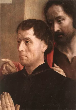 Portrait of a Donor with St John the Baptist by Hugo Van Der Goes Oil Painting