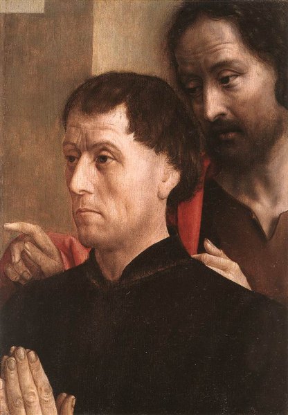 Main Product Photo of Portrait of a Donor with St John the Baptist Painting by Hugo Van Der Goes