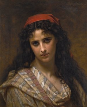 A rare beauty by Hugues Merle Oil Painting