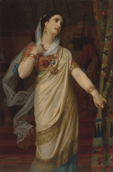 Esther  by Hugues Merle - Hand-Painted Oil Painting Reproduction