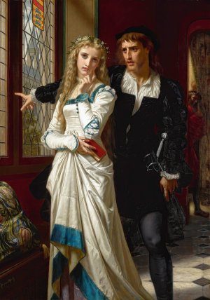 Hamlet And Ophelia by Hugues Merle Oil Painting