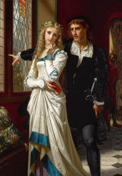 Main Product Photo of Hamlet And Ophelia  Painting by Hugues Merle