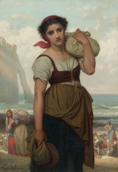Main Product Photo of Laveuse D'etretat  Painting by Hugues Merle