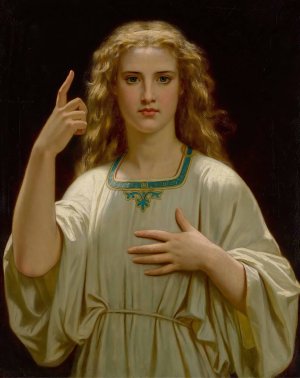 Pensez a Dieu by Hugues Merle Oil Painting