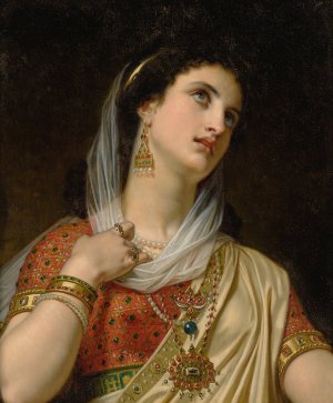 Queen Esther by Hugues Merle Oil Painting