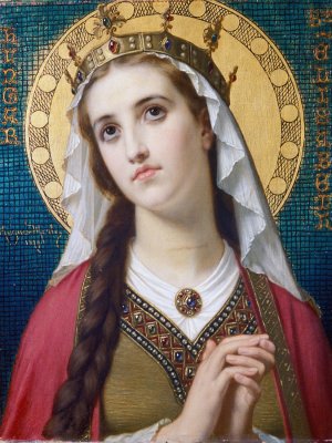 Saint Elizabeth Of Hungary by Hugues Merle Oil Painting