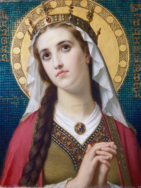 Saint Elizabeth Of Hungary  by Hugues Merle - Hand-Painted Oil Painting Reproduction