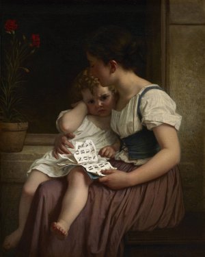 The First Thorns of Knowledge by Hugues Merle Oil Painting