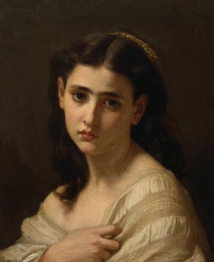 Thoughts far away by Hugues Merle Oil Painting