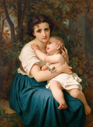 Thoughts of the Future by Hugues Merle Oil Painting