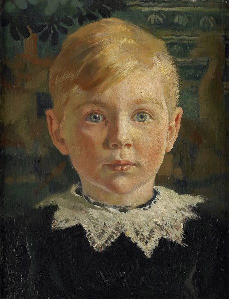 Jeugdportret van Joseph Luns  by Huib Luns - Hand-Painted Oil Painting Reproduction