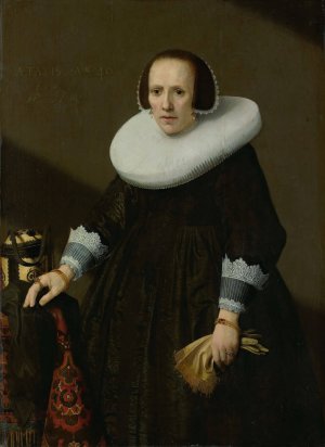 Portrait of Geertruyd Reael, Wife of Philips Denijs by Huygh Pietersz Voskuyl Oil Painting