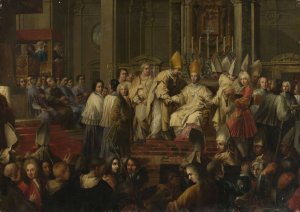 Anointing of a bishop by Hyacinthe Collin De Vermont Oil Painting