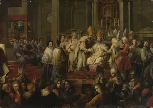 Anointing of a bishop by Hyacinthe Collin De Vermont Oil Painting
