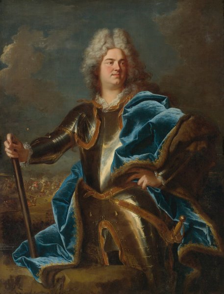 Portrait of A Man, Traditionally Called Claude Louis Hector, Duc De Villars  by Hyacinthe Rigaud - Hand-Painted Oil Painting Reproduction