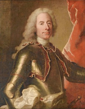 Portrait Of A Man Wearing An Armor by Hyacinthe Rigaud Oil Painting