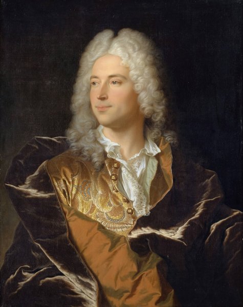 Portrait of Chevalier Lucas Schaub of Basel  by Hyacinthe Rigaud - Hand-Painted Oil Painting Reproduction