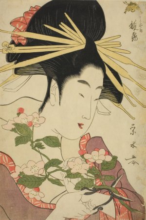 The Courtesan Hinazuru of the Chojiya by Ichirakutei Eisui Oil Painting