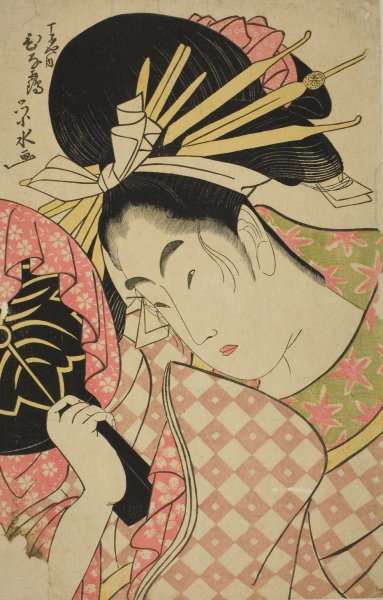 The courtesan Hinazuru of the Chojiya  by Ichirakutei Eisui - Hand-Painted Oil Painting Reproduction