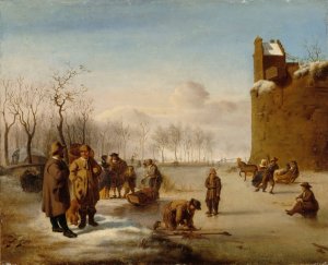 Ice Skaters by Ida Silfverberg Oil Painting
