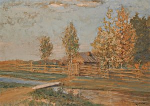 Autumn Landscape by Iegoshua Moiseevich Shlugleit Oil Painting