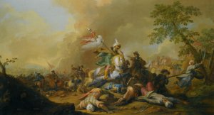 A Battle Between Christians and Turks by Ignace Jacques Parrocel Oil Painting