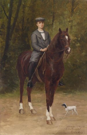 Oskar von Fraenkel zu Pferd by Ignace Spiridon Oil Painting