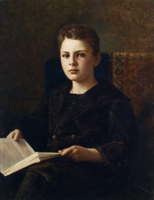 Portrait des jungen Oskar Fraenkel by Ignace Spiridon Oil Painting