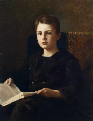Portrait des jungen Oskar Fraenkel by Ignace Spiridon Oil Painting