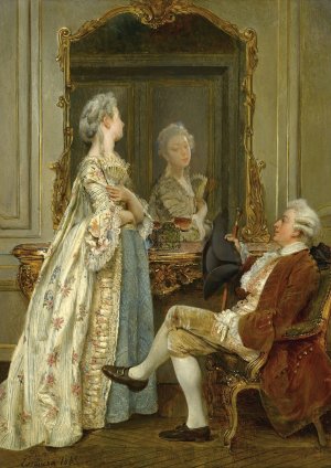 The Courtship by Ignacio De Leon Y Escosura Oil Painting
