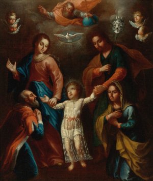 La Sagrada Familia by Ignacio Maria Barreda Oil Painting