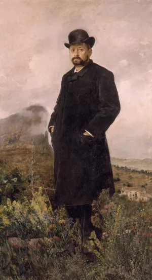 El invierno Retrato de D. Manuel Comas by Ignacio Pinazo Camarlench - Oil Painting Reproduction
