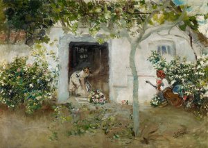 Floral Offerings by Ignacio Pinazo Camarlench Oil Painting