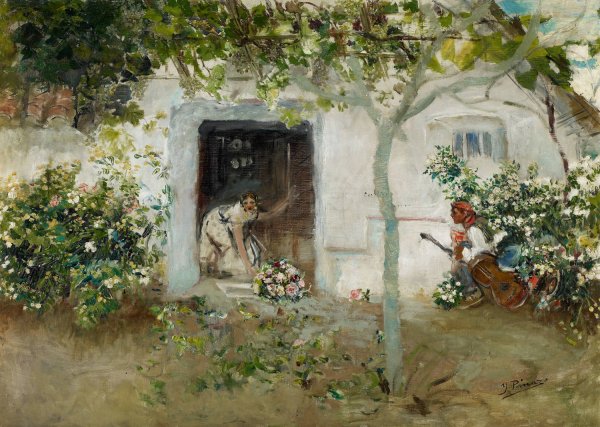 Main Product Photo of Floral Offerings  Painting by Ignacio Pinazo Camarlench