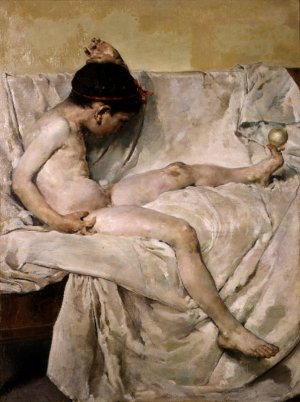 Juegos Icarios by Ignacio Pinazo Camarlench Oil Painting